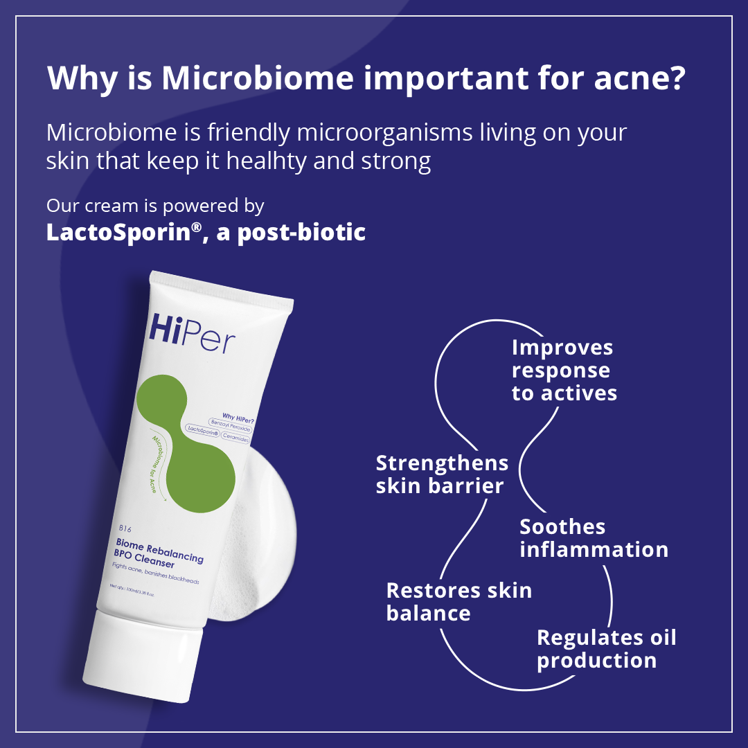 Biome Rebalancing Benzoyl Peroxide Cleanser | Face Wash for Acne Prone Skin