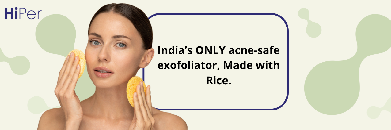 India’s only acne-safe exfoliator. Made with RICE. For real.