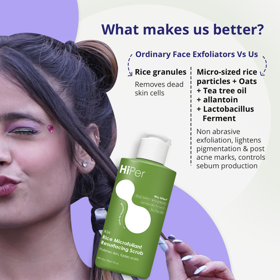 Rice Microfoliant Resurfacing Scrub | Face Scrub for Acne Prone Skin | Gentle Exfoliator for Acne