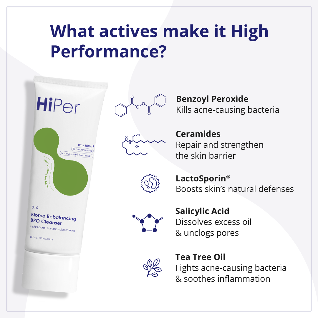 Biome Rebalancing Benzoyl Peroxide Cleanser | Face Wash for Acne Prone Skin
